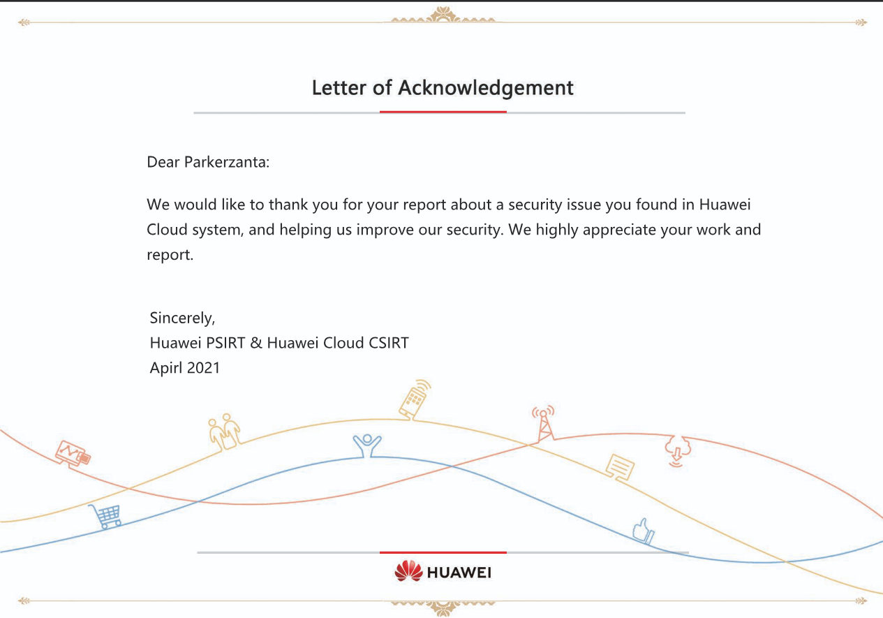 Huawei - Letter of Acknowledgement